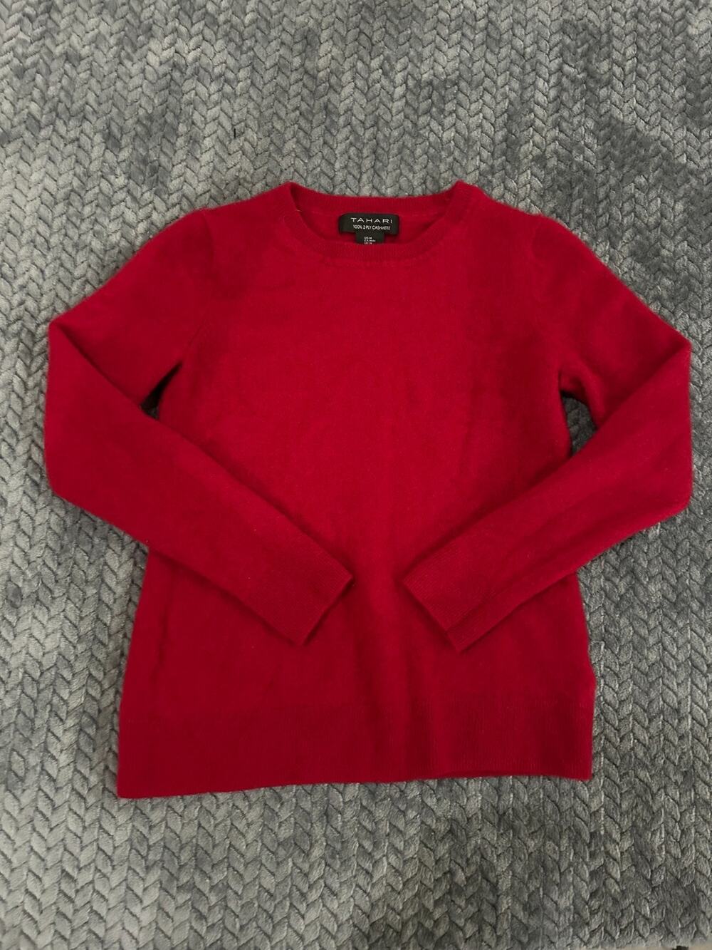 Tahari Red Crew Neck Sweater